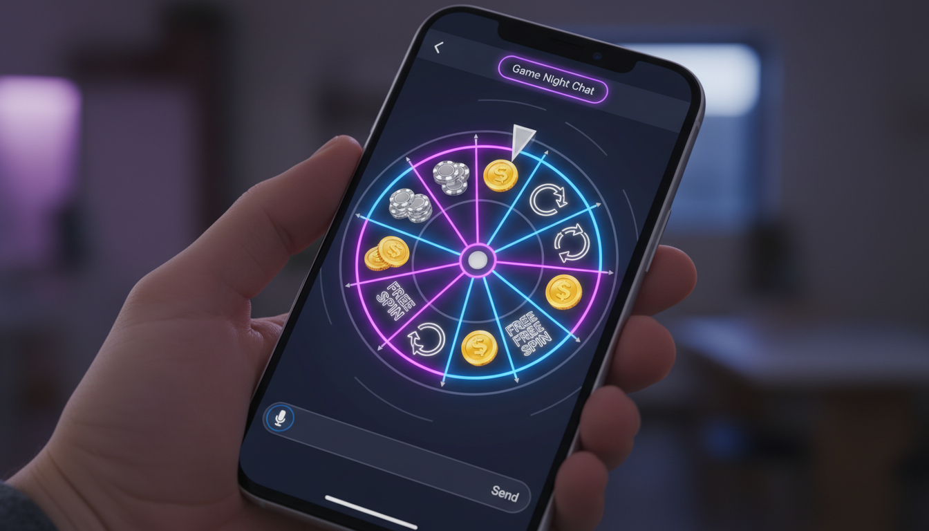 Interfejs koła fortuny w aplikacji mobilnej