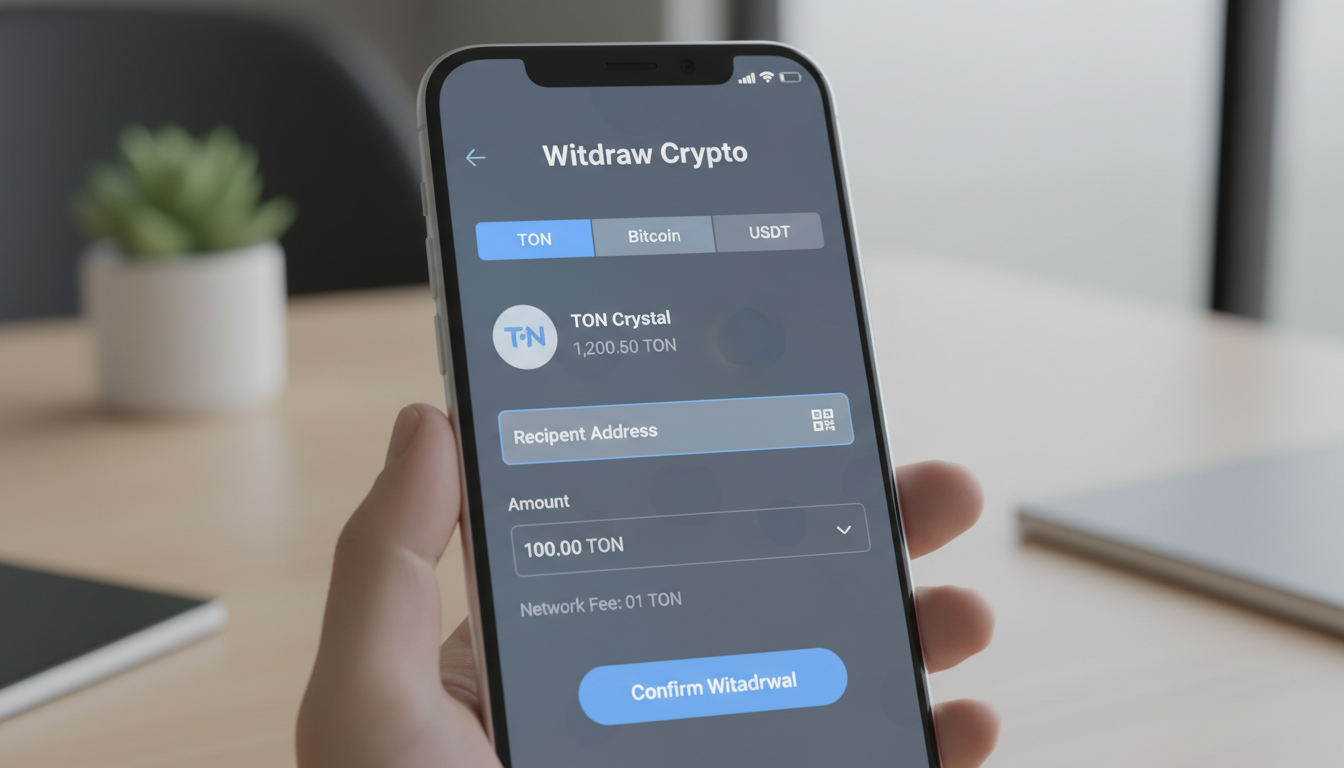 Interfejs wypłaty w kasynie krypto